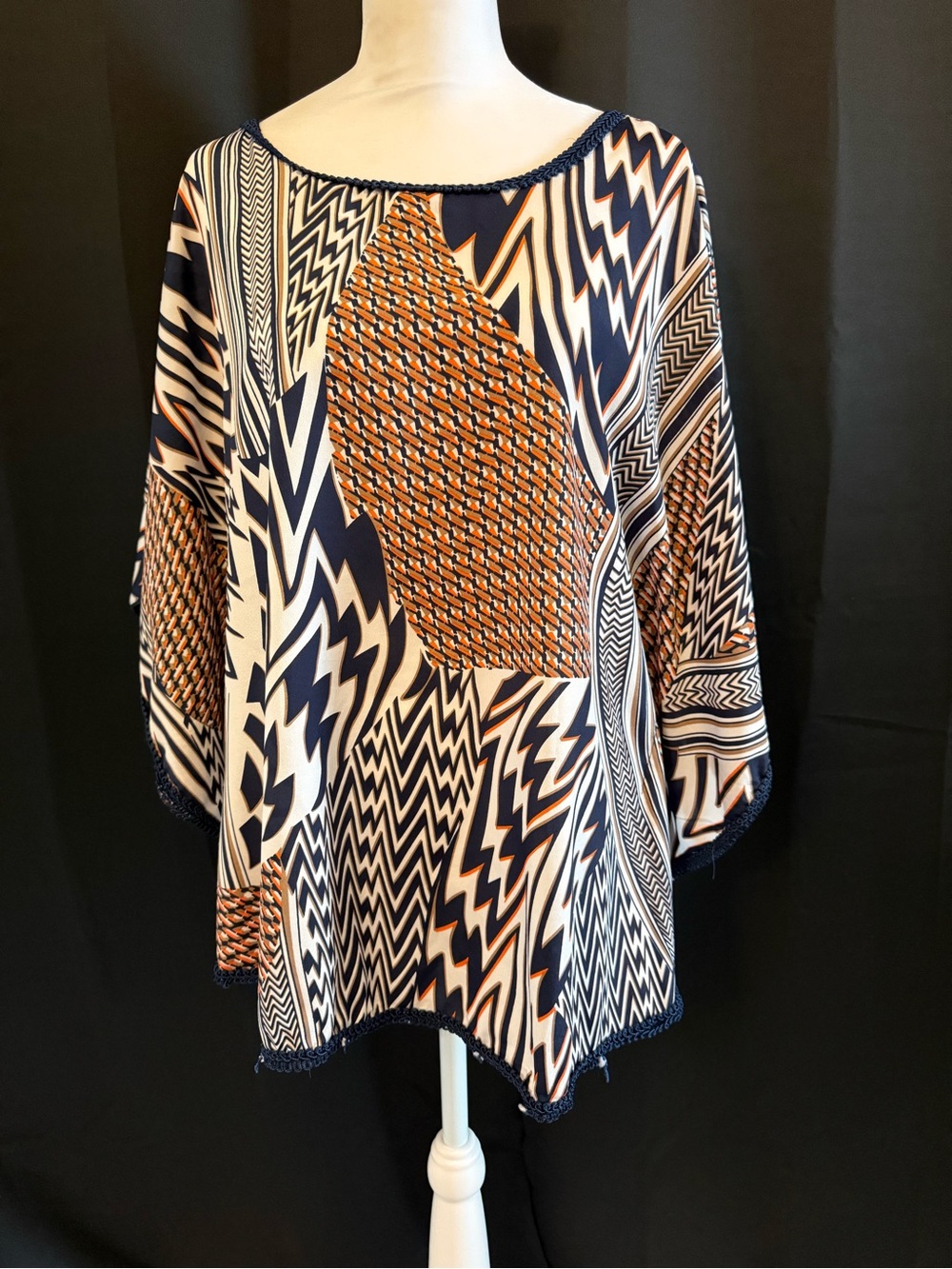 Navy & Orange Denver Bronco’s women’s blouse